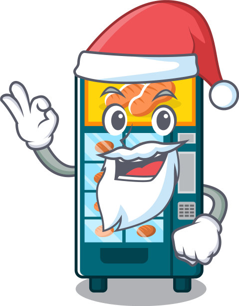 圣诞老人面包店的卡通自动售货机图片下载