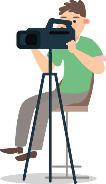 带着摄像机的现代年轻摄影师图片下载