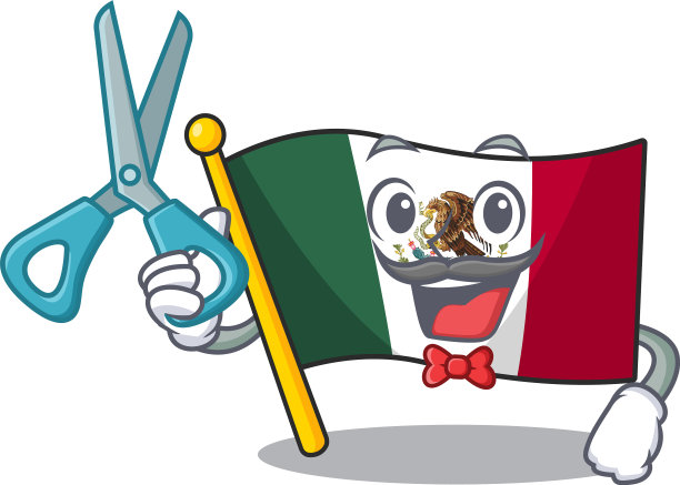 理发师国旗墨西哥卡通形状图片下载