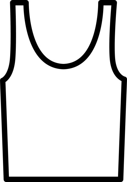 汗衫图标线隔离在白色图片下载