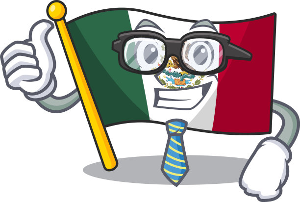商人旗帜在吉祥物形状的墨西哥字符图片下载