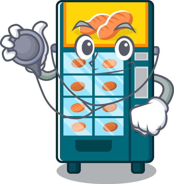 面包房医生自动售货机孤立卡通图片下载