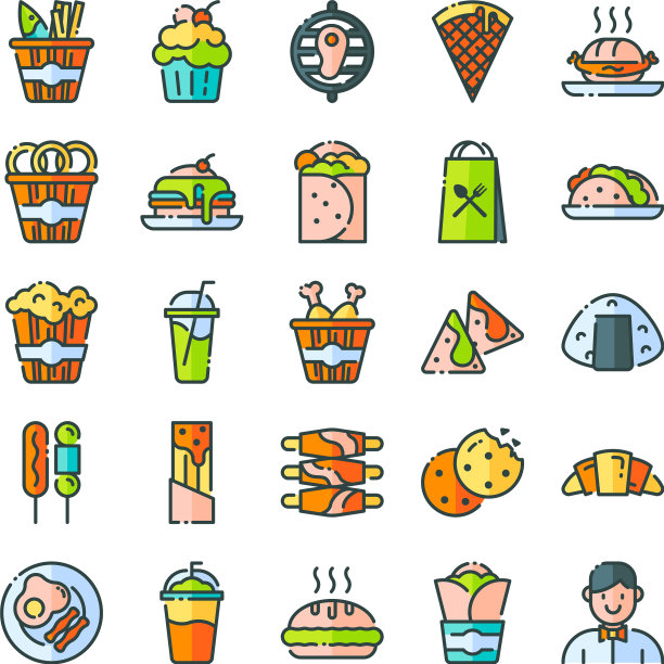 快餐图标包图片下载