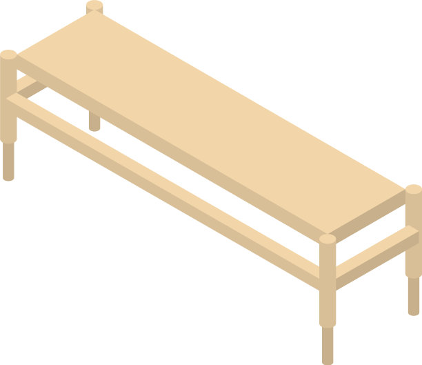 户外长凳图标等距风格图片下载