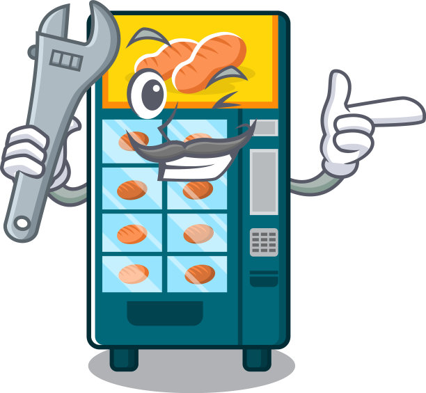 卡通中的技工面包店自动售货机图片下载