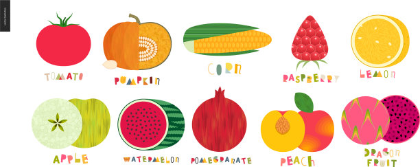 食物类型，蔬菜和水果图片下载