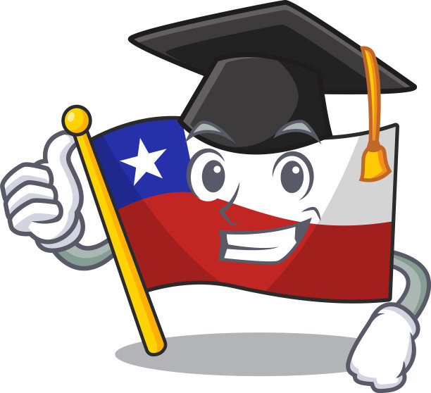 毕业旗智利孤立与卡通图片下载