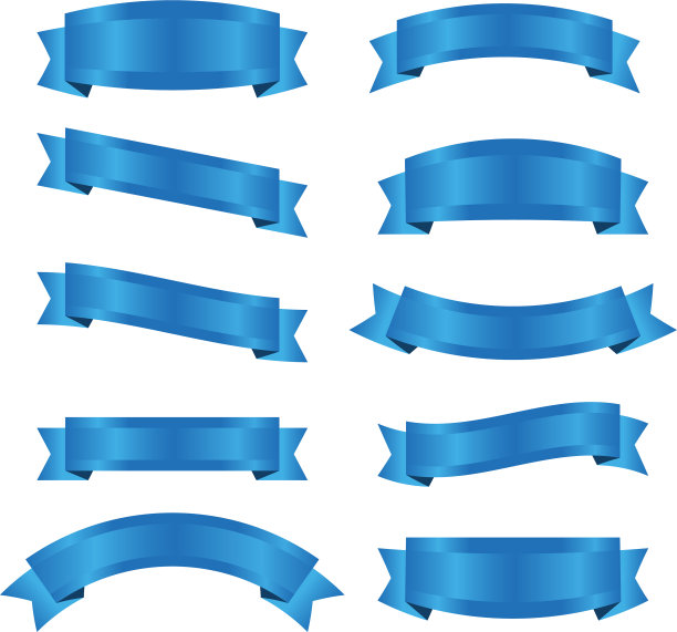 设置蓝丝带横幅图标图片下载