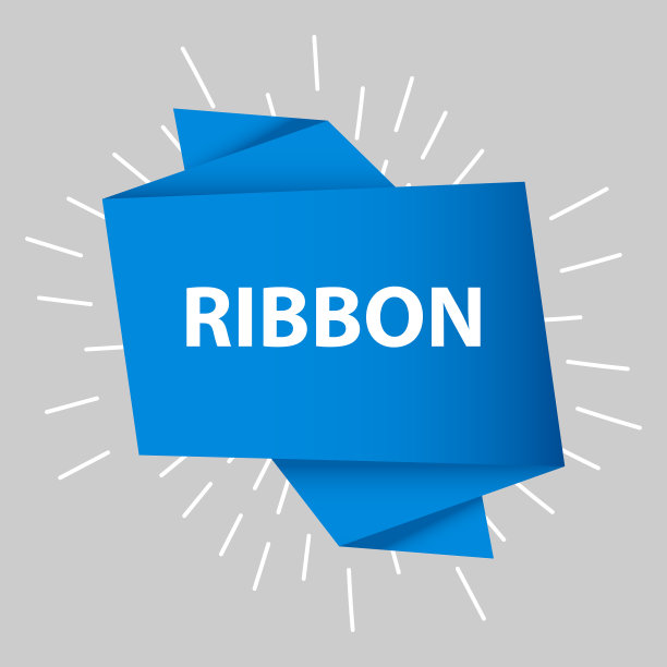 设置蓝丝带旗帜图标图片下载