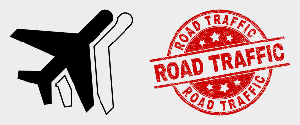 飞机标志着道路交通图片下载