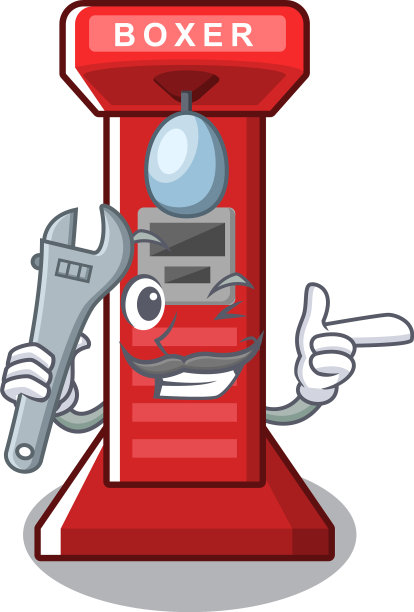 机械拳击游戏机在卡通形状图片下载