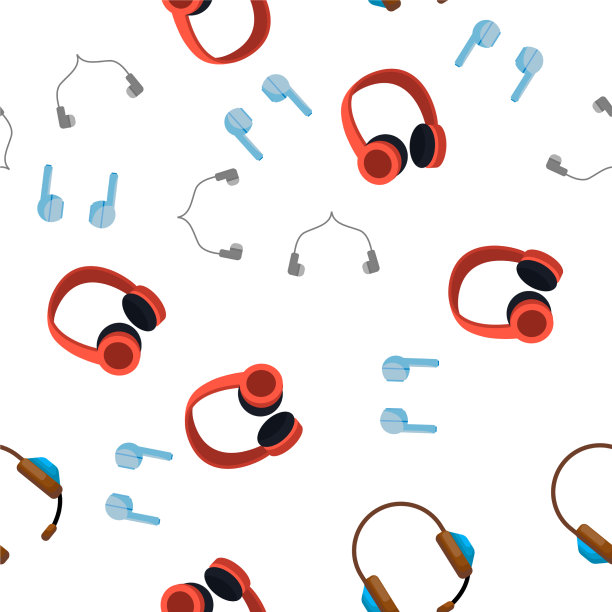 耳机图标无缝图案图片下载