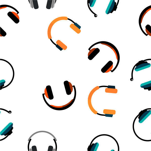 耳机图标无缝图案图片下载