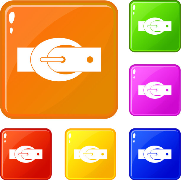 椭圆形皮带扣图标设置颜色图片下载