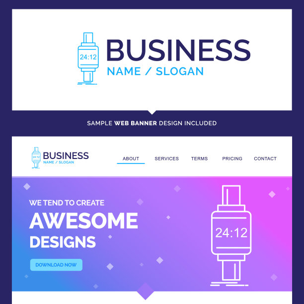 美丽的商业概念品牌名称智能手表图片下载