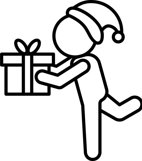 给我白色背景上的礼物符号图片下载