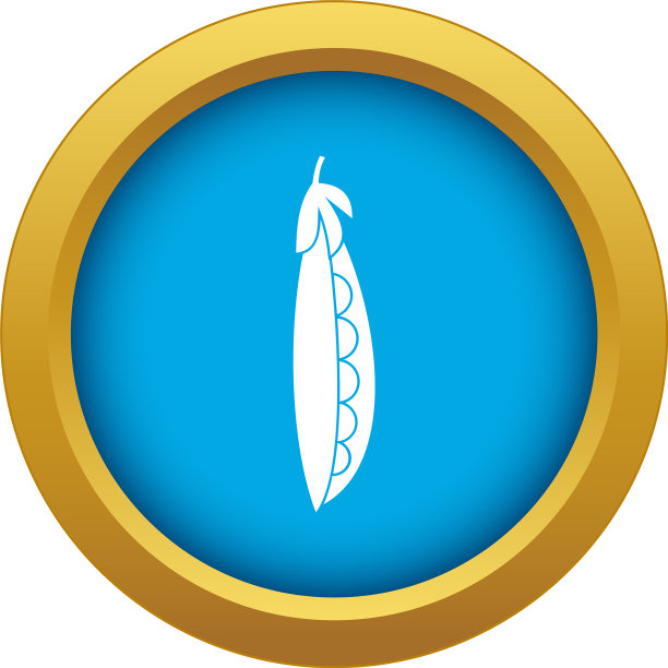 新鲜豌豆图标蓝色孤立图片下载