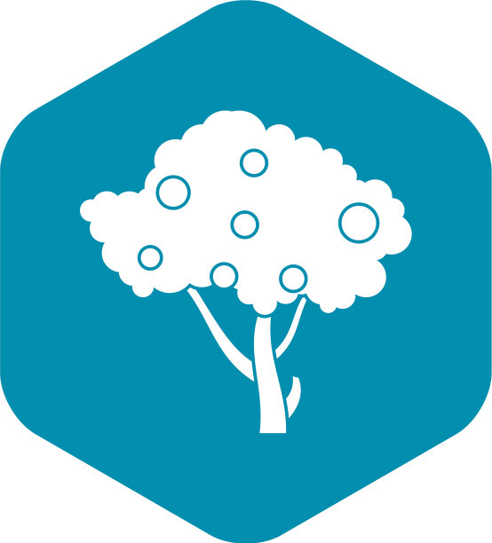 苹果在苹果树枝图标简单的风格图片下载