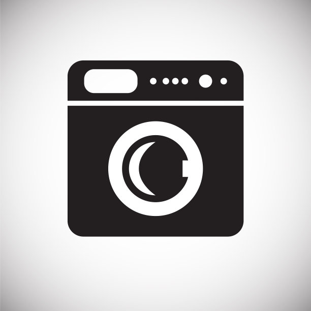 自动洗衣机图标上的白色背景图片下载