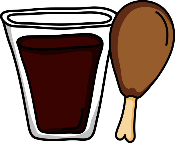 用鸡腿碳酸的苏打玻璃饮料图片下载