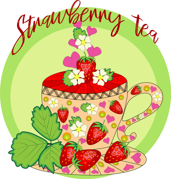 草莓茶用爱煮茶一杯用图片下载