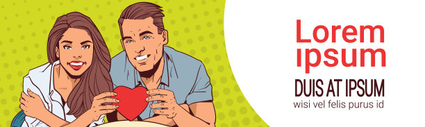 男人和女人抱着红心的年轻夫妇在一起图片下载