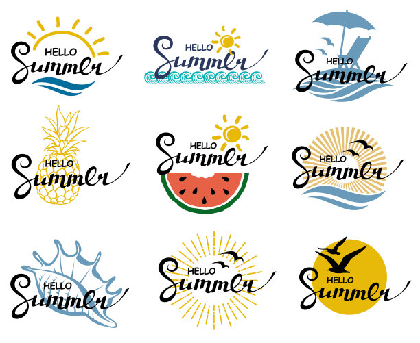 你好，夏季字母组图片下载