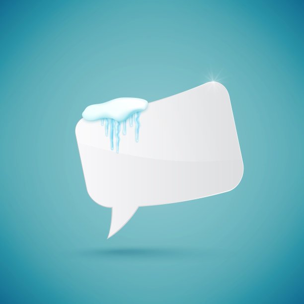 语音泡泡装饰有逼真的雪和图片下载