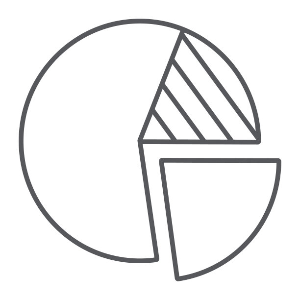 饼图细线图标，金融和统计图片下载