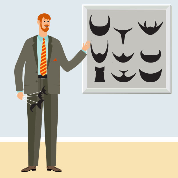 年轻人留了不同类型的胡子图片下载