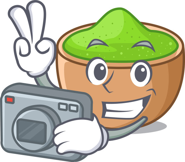 摄影师抹茶粉上面的玻璃卡通图片下载