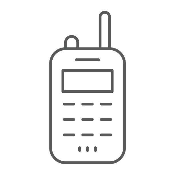 对讲机，细线图标发射器和图片下载