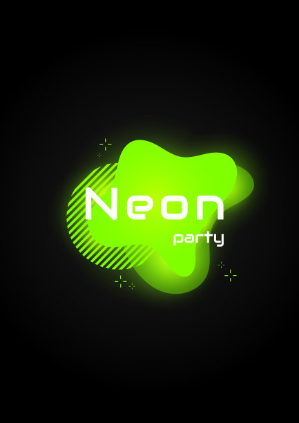 突出UFO绿色霓虹几何潮流图片下载