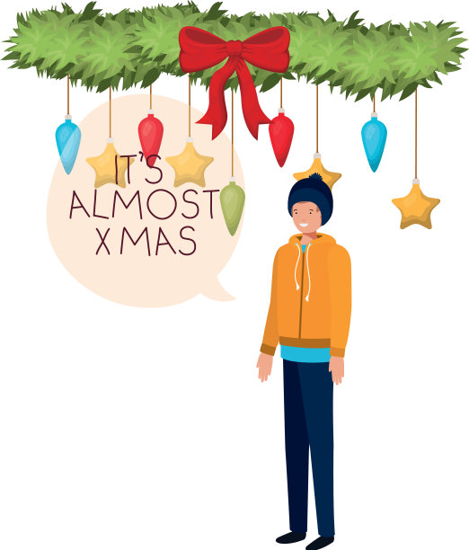 穿着冬装的男人和说话泡泡图片下载