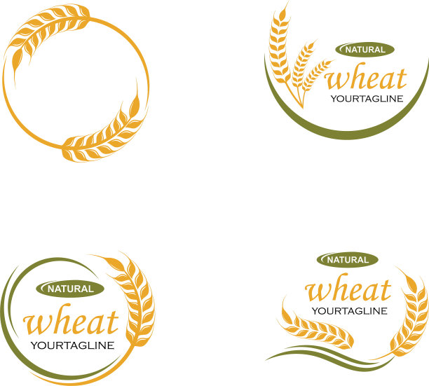 农业小麦标志模板图标图片下载