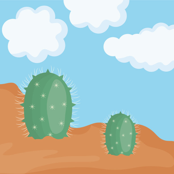 沙漠里奇异的仙人掌图片下载