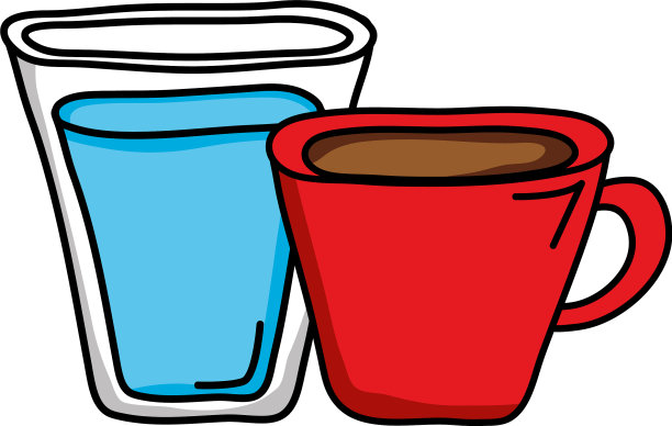 水杯和咖啡杯图片下载