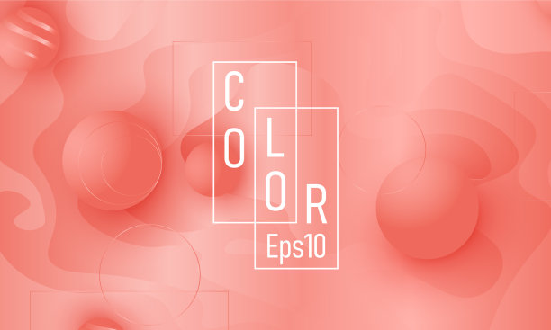 珊瑚色背景流体形状图案图片下载