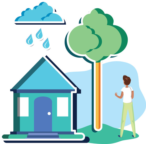 孤立的化身人和房子设计图片下载