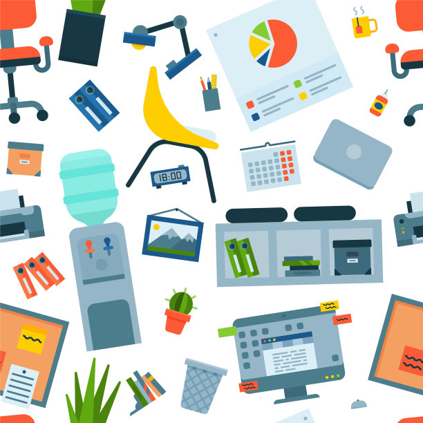 办公家具与电脑工作场所图片下载