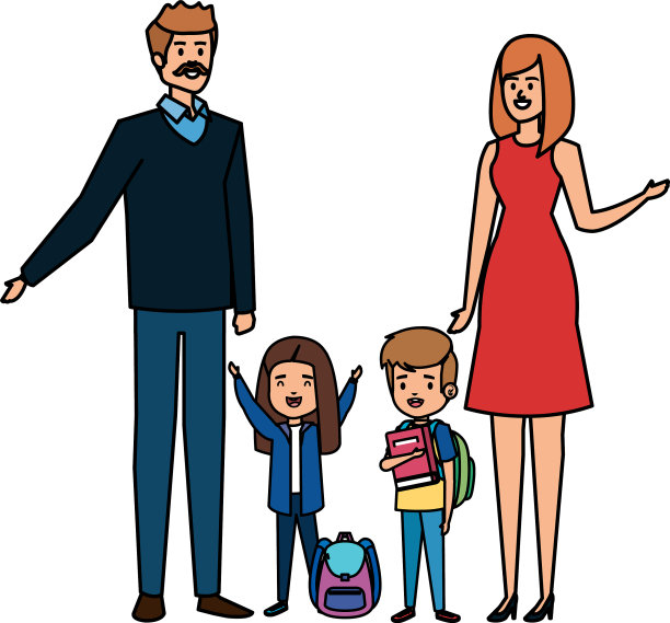 快乐的学生，孩子和一对老师图片下载