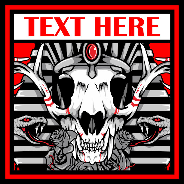 法老骷髅头手绘图片下载