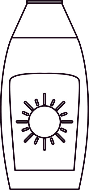 白色背景上的防晒霜图片下载