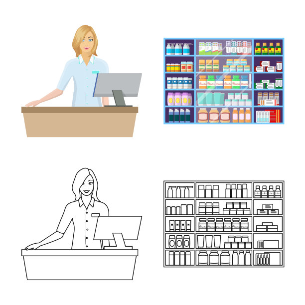 零售和医疗保健标志图片下载