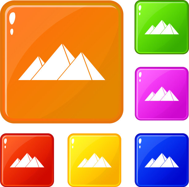 金字塔在吉萨图标设置颜色图片下载