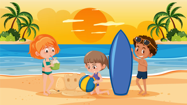 海滩上的日落图片下载