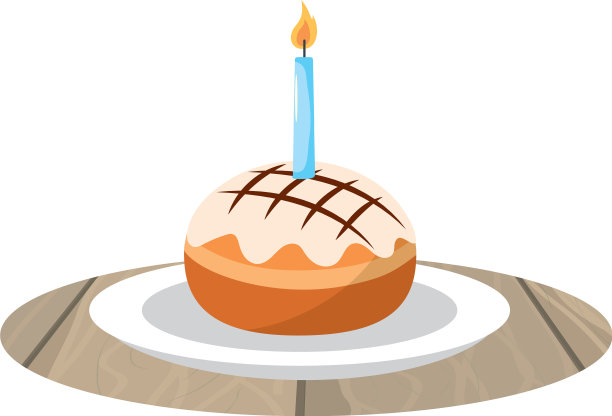 盘子上有蜡烛的蛋糕图片下载