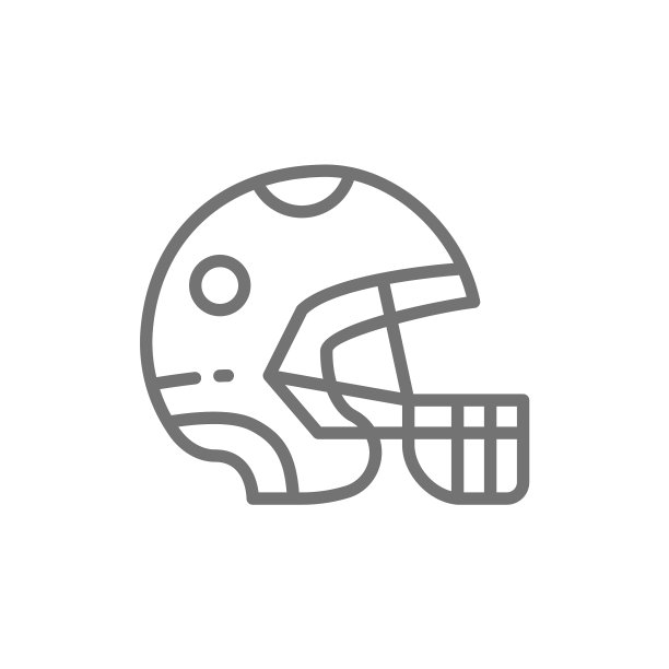 保护运动头盔游戏设备线图标图片下载