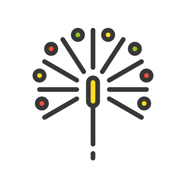 烟花圣诞相关的充满风格的图标图片下载