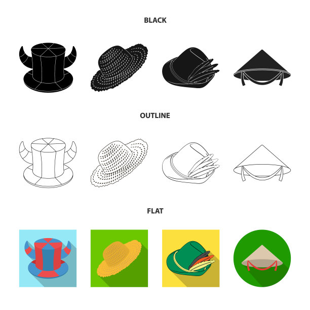 设计帽子和帽子图标收集图片下载